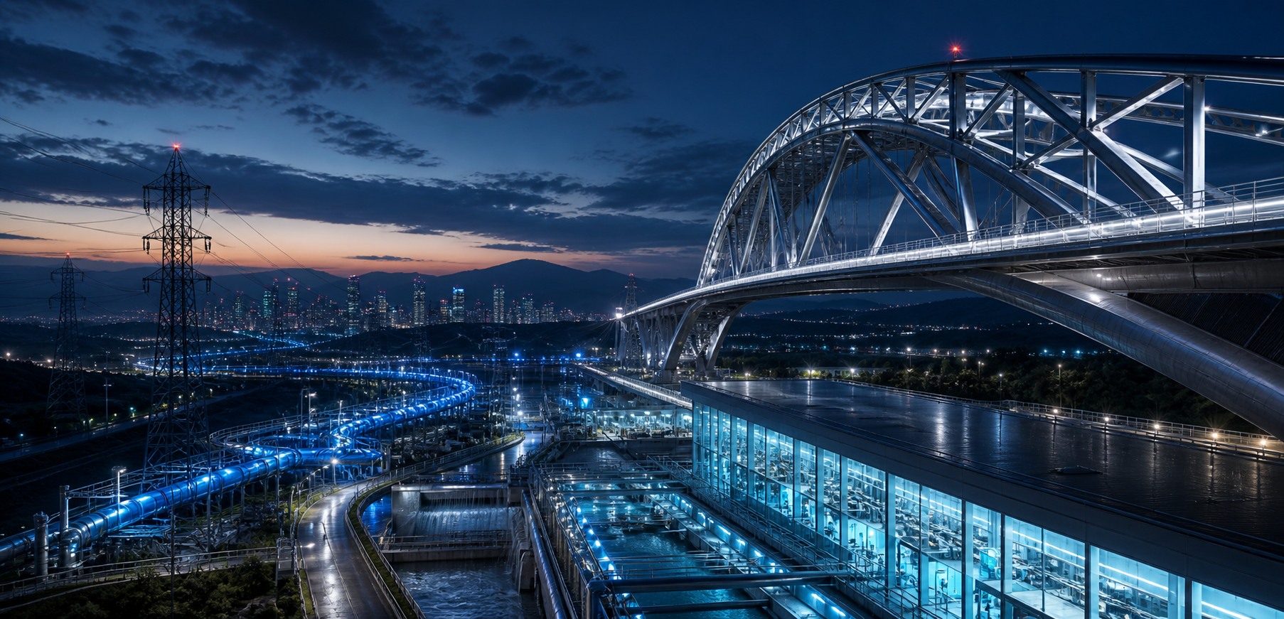Modern steel, energy and water infrastructure